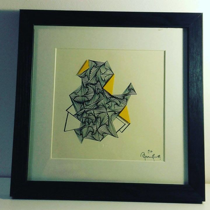 Drawing titled "YELLOW WELL" by Amen Amor, Original Artwork