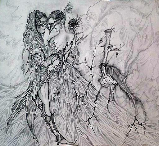 Pittura intitolato "Черный фрак иносказ…" da Ametis, Opera d'arte originale, Olio