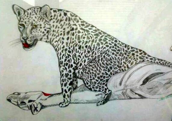 Drawing titled "the kill" by Amey, Original Artwork, Other