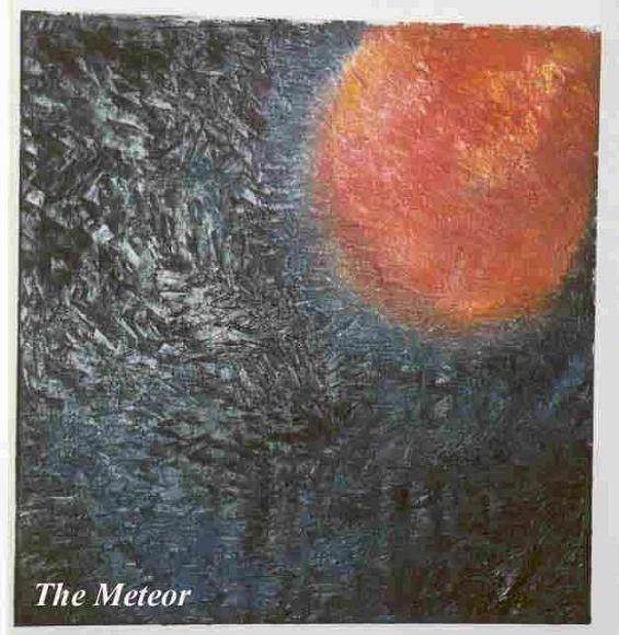 Painting titled "the meteor" by Amiram Romem, Original Artwork, Oil