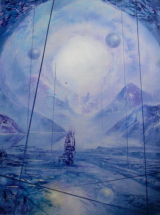 Painting titled "Freezing" by Alexandr Mikushev, Original Artwork, Oil
