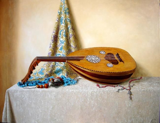 Painting titled "Instrument de music" by Boukhari, Original Artwork