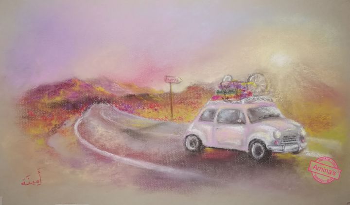 Картина под названием "Dry pastel" - Amina, Подлинное произведение искусства,