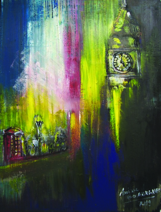 Malerei mit dem Titel "londre en couleur" von Amine Bouabdallah, Original-Kunstwerk, Acryl