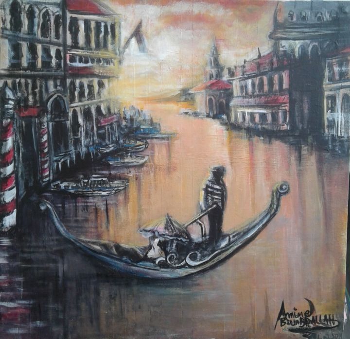 Pintura intitulada "Venise" por Amine Bouabdallah, Obras de arte originais, Acrílico