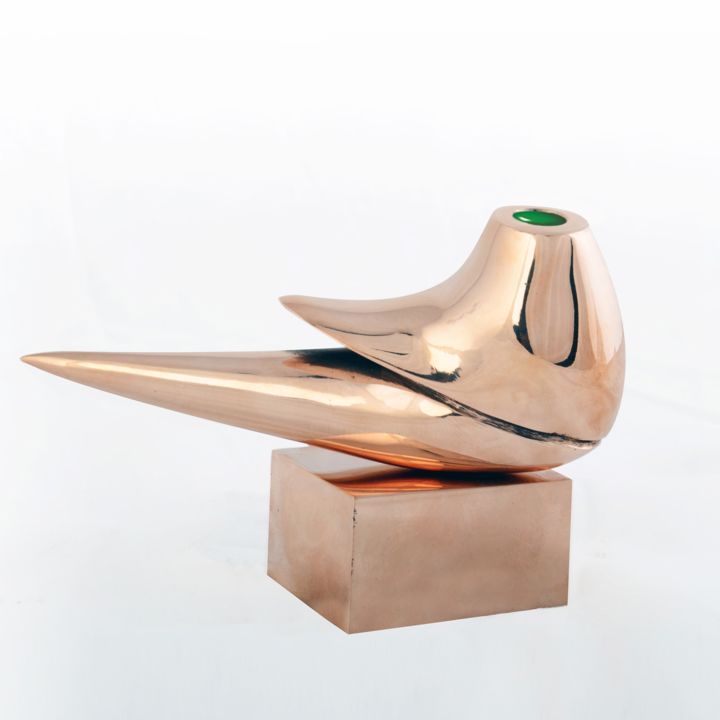Sculpture titled "Headless bird" by Amir Azar, Original Artwork, Bronze