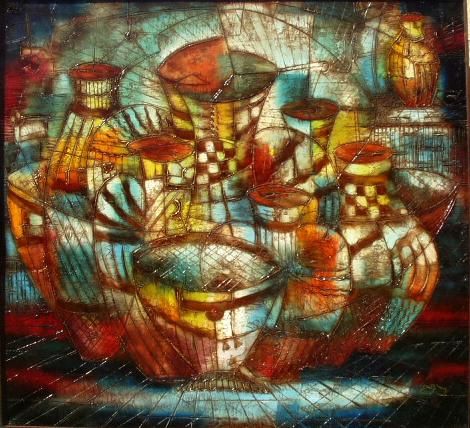 Painting titled "composition" by Georgy Amiridze, Original Artwork, Oil