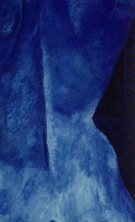 Painting titled "Blue Back" by Amir Wahib, Original Artwork, Oil