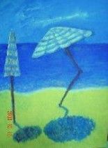 Pittura intitolato "Jobless Umbrella" da Amir Wahib, Opera d'arte originale, Olio