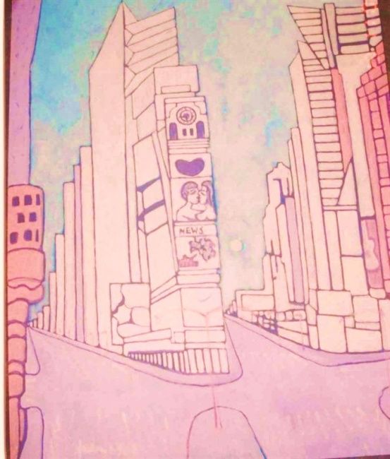 「Times Square.」というタイトルの絵画 Amir Wahibによって, オリジナルのアートワーク
