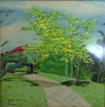 Painting titled "dipinggir sg kinta" by Jamil Zamri Tun Kamalul Zamri, Original Artwork