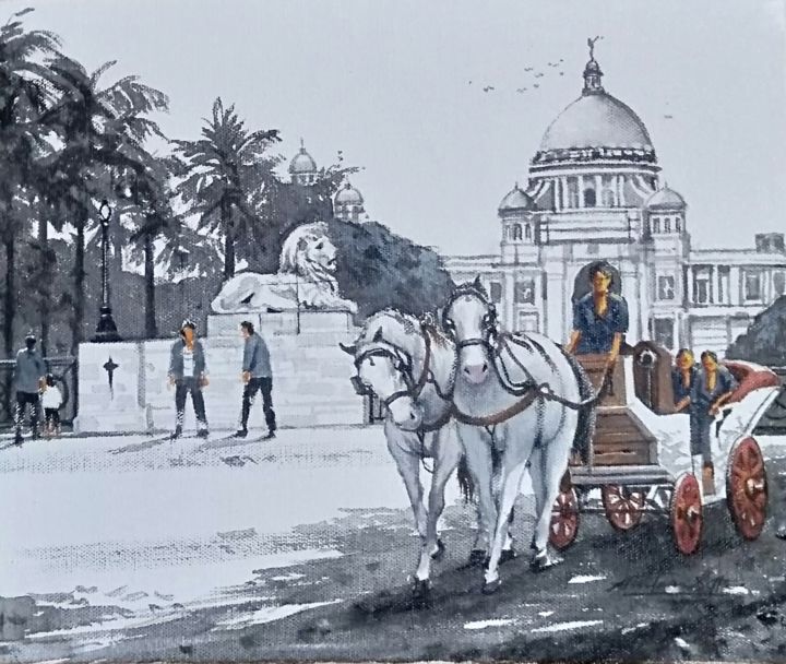 Картина под названием "victoria memorial" - Amlan Dutta, Подлинное произведение искусства, Акрил