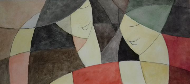 Peinture intitulée "discours" par Kanoun, Œuvre d'art originale, Aquarelle