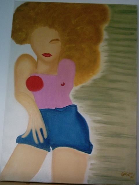 Painting titled "Afrodite" by Gal Castro, Original Artwork, Acrylic