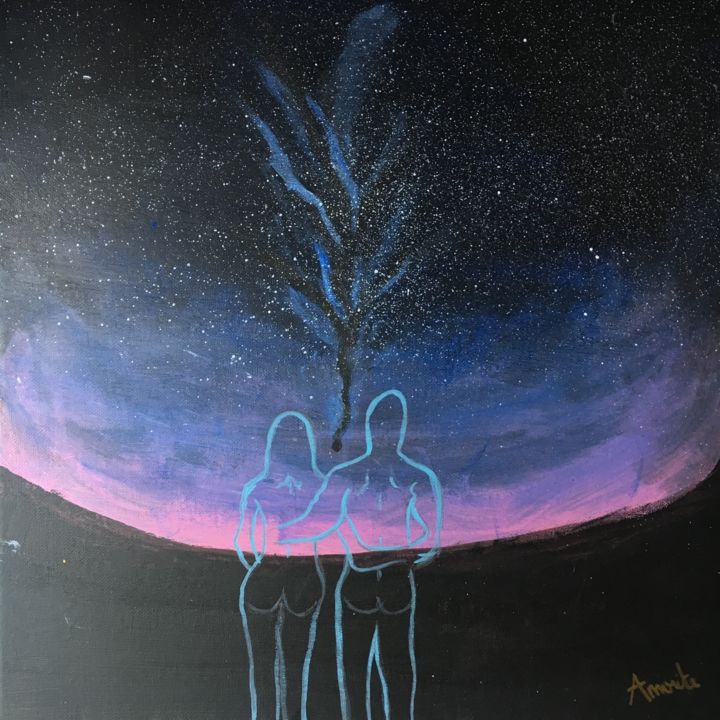 Painting titled "Existence" by Amrita Depraz, Original Artwork, Acrylic