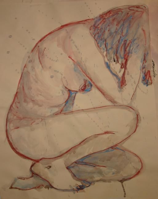 Disegno intitolato "nudo" da Anna Maria Scocozza, Opera d'arte originale