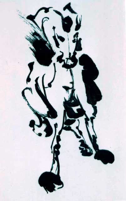 Peinture intitulée "penser un cheval" par Anne Marie Tropet, Œuvre d'art originale