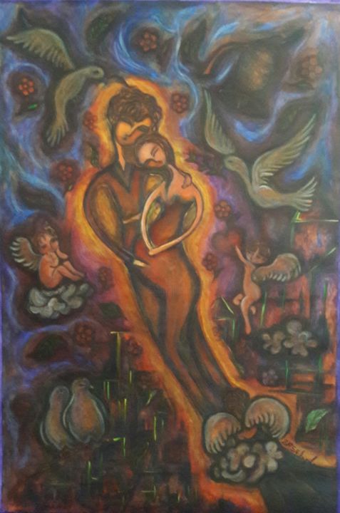 Pintura titulada "禮物" por Angel, Obra de arte original, Acrílico