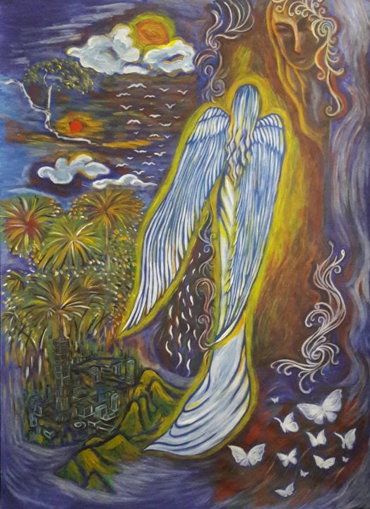 Painting titled "逃離" by Angel, Original Artwork, Acrylic