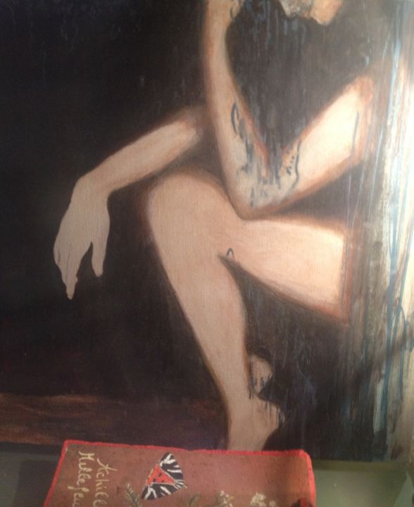 Painting titled "mélancolie" by Amy Kouros, Original Artwork