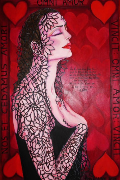 Painting titled ""QUEEN OF HEARTS"" by Amy Polling, Original Artwork, Oil
