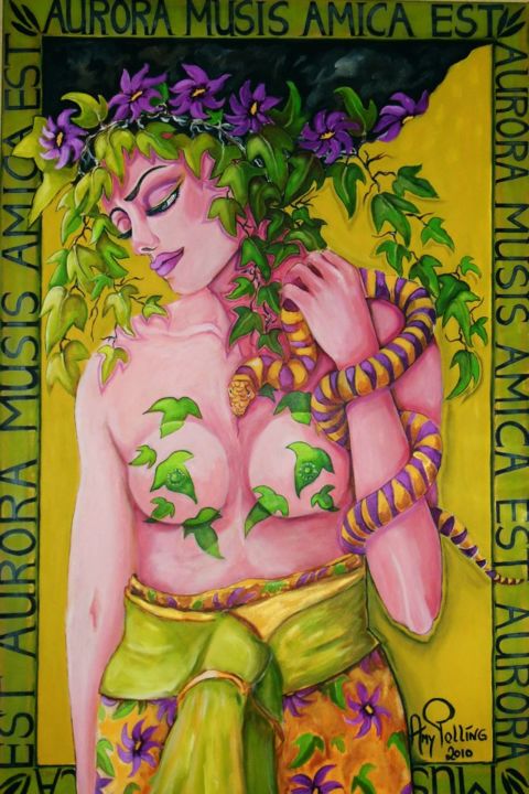 Malerei mit dem Titel ""MUSE OF PARADISE"" von Amy Polling, Original-Kunstwerk, Öl