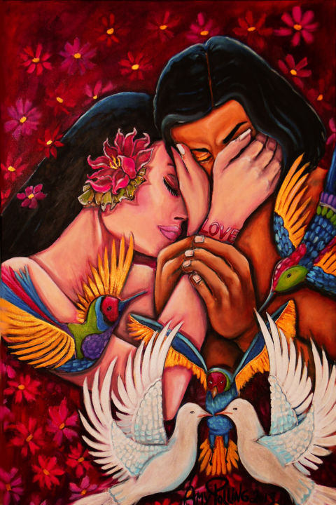 Painting titled ""LOVE'S CONSOLATION"" by Amy Polling, Original Artwork, Acrylic