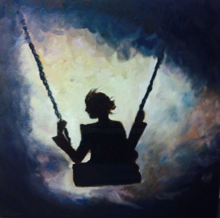Peinture intitulée "The Swing" par Amy Zausmer, Œuvre d'art originale, Huile