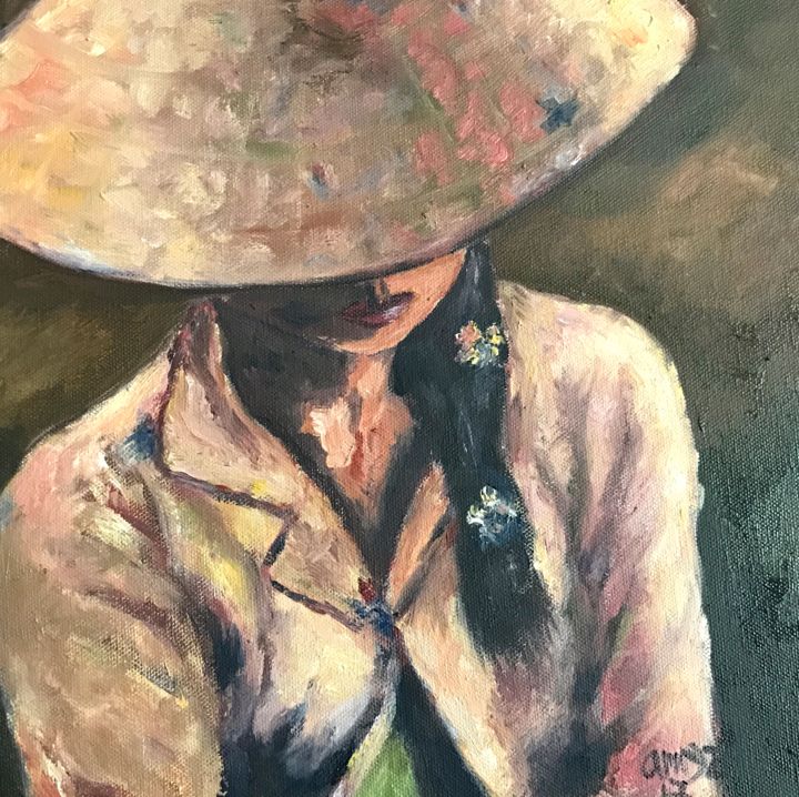 Peinture intitulée "The Farmer Girl" par Amy Zausmer, Œuvre d'art originale, Huile