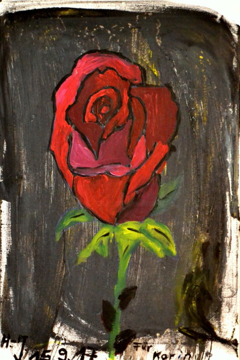 Malerei mit dem Titel "Rose" von Hans-Jürgen Grossmeyer, Original-Kunstwerk, Acryl
