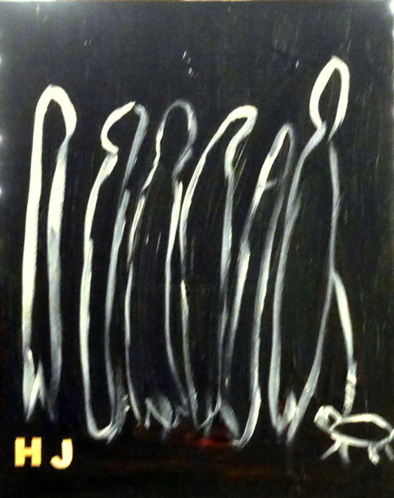 Malerei mit dem Titel "Man spricht (on par…" von Hans-Jürgen Grossmeyer, Original-Kunstwerk, Acryl