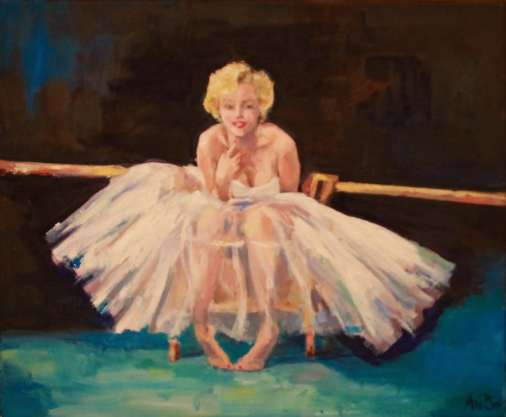 Peinture intitulée "Ballerine_Marylin M…" par An'So Bessières, Œuvre d'art originale, Huile