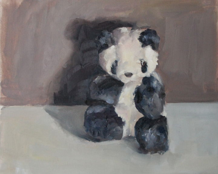 Peinture intitulée "peluche-panda.jpg" par An'So Bessières, Œuvre d'art originale, Huile