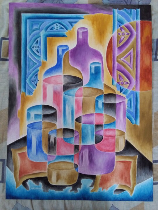 Painting titled "Cool 1" by An, Original Artwork, Watercolor