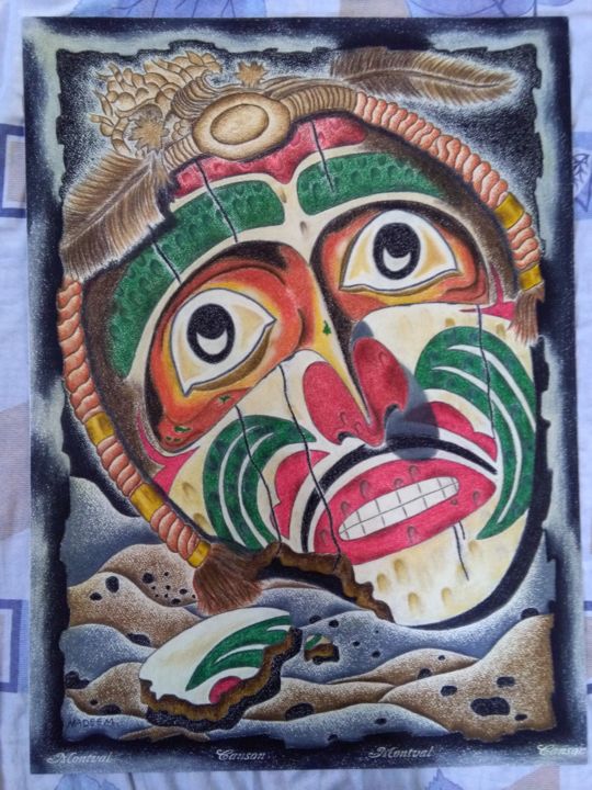 Painting titled "Face 2" by an6596524, Original Art, Pastel