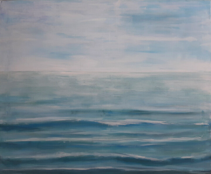 Painting titled "Morning sea" by Ana Del Castillo Ibarrola, Original Artwork, Pigments