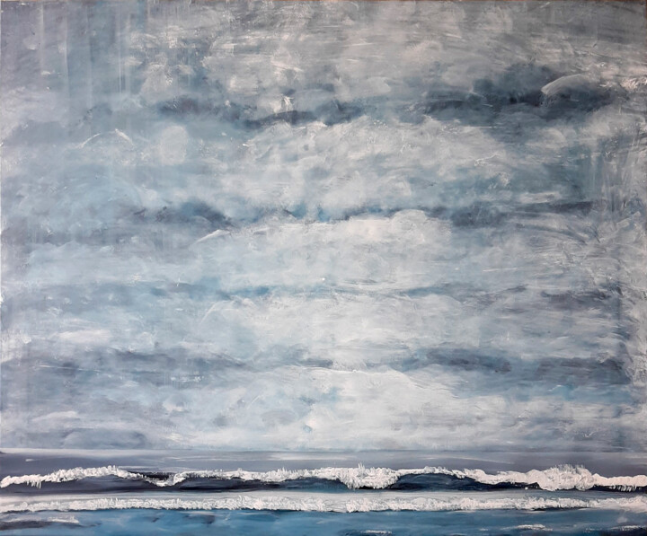 Painting titled "Shower over the Nor…" by Ana Del Castillo Ibarrola, Original Artwork, Pigments