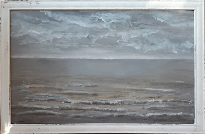 Painting titled "Storm" by Ana Del Castillo Ibarrola, Original Artwork, Pigments Mounted on Wood Stretcher frame