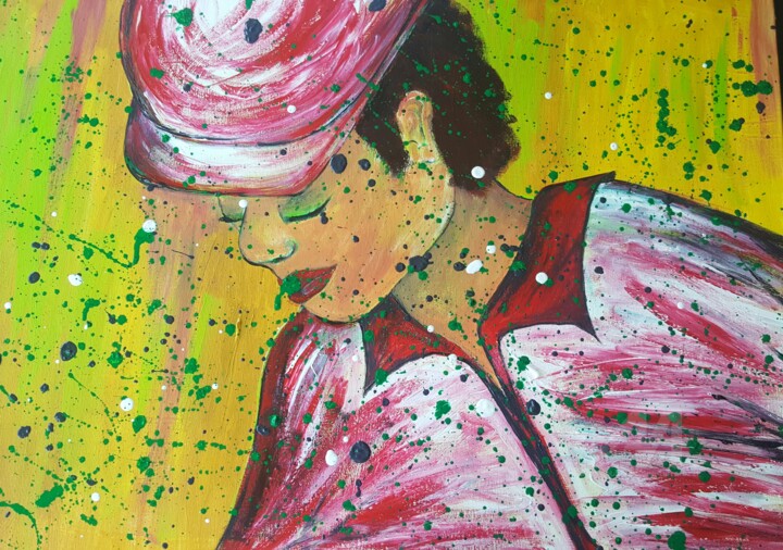 Pintura intitulada "Mulher no Offshore" por Ana Ferrarezzi, Obras de arte originais, Acrílico