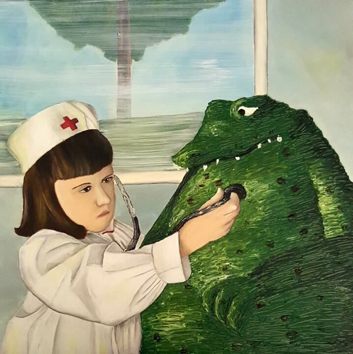 Painting titled "Doctor Amelie" by Ana Isabel Neto, Original Artwork, Acrylic