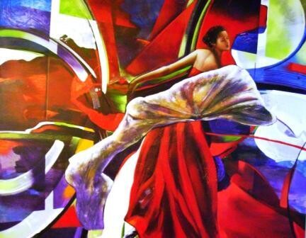 Pintura intitulada "Dança das Cores" por Ana Isis Ribas, Obras de arte originais