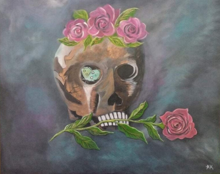 绘画 标题为“The Skull” 由Ana Kandsmar, 原创艺术品, 丙烯