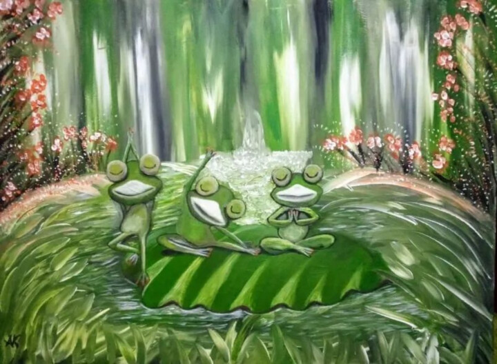 Pittura intitolato "The frog 3" da Ana Kandsmar, Opera d'arte originale, Acrilico