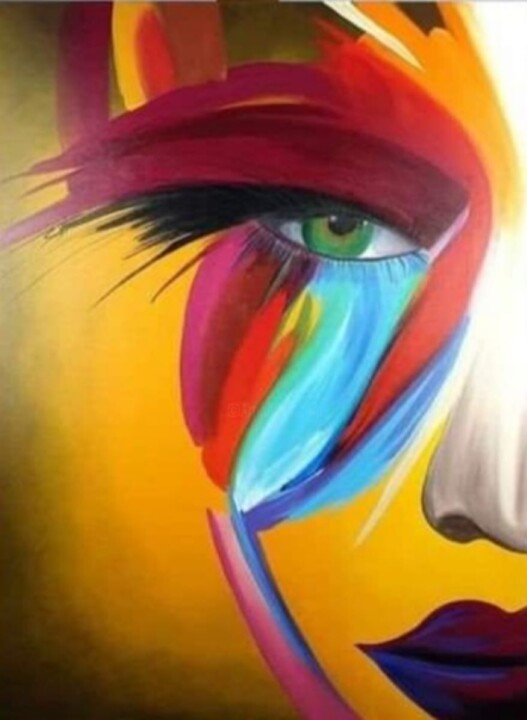 Pintura intitulada "Face" por Ana Kandsmar, Obras de arte originais, Acrílico