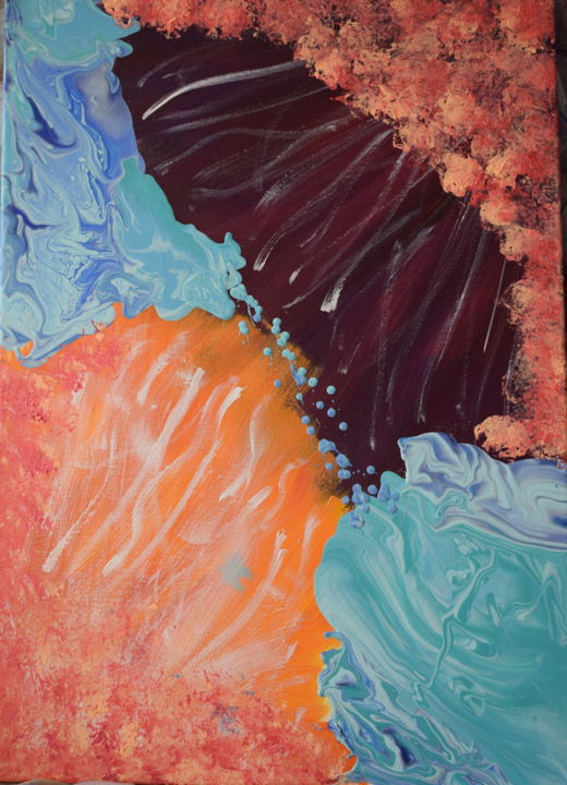 Painting titled "Symbiotic" by Maria Luís, Original Artwork, Acrylic