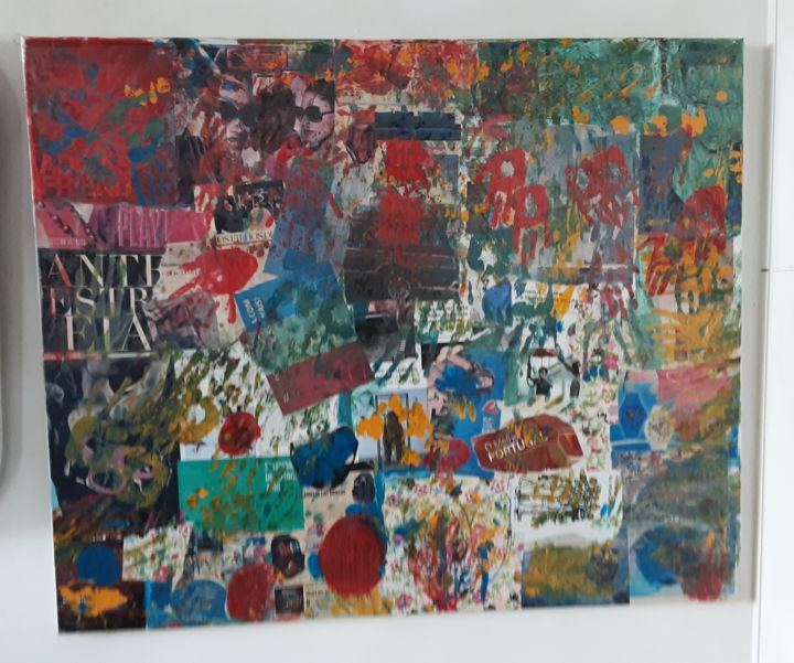 Collages intitolato "Hapiness" da Ana Medeiros De Almeida, Opera d'arte originale, Collages