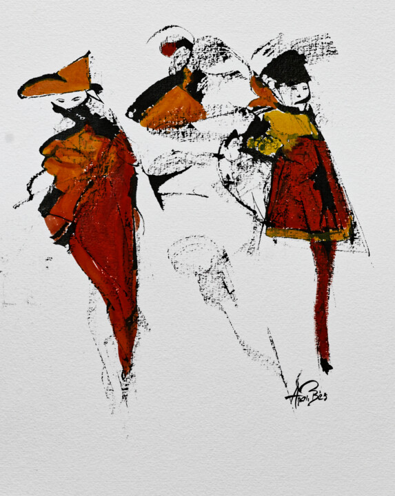 Disegno intitolato "365 30/01/2022" da Ana-Paula Bès, Opera d'arte originale, Inchiostro