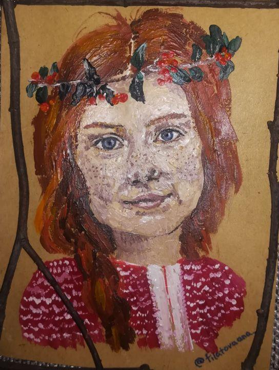 Картина под названием "Девчушка" - Анастасия Филатова, Подлинное произведение искусства