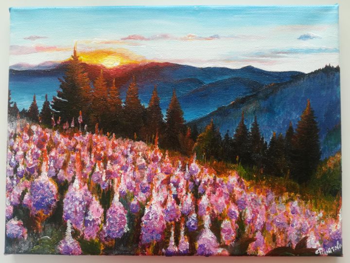 Картина под названием "Dawn/Рассвет" - Анастасия Филатова, Подлинное произведение искусства, Акрил