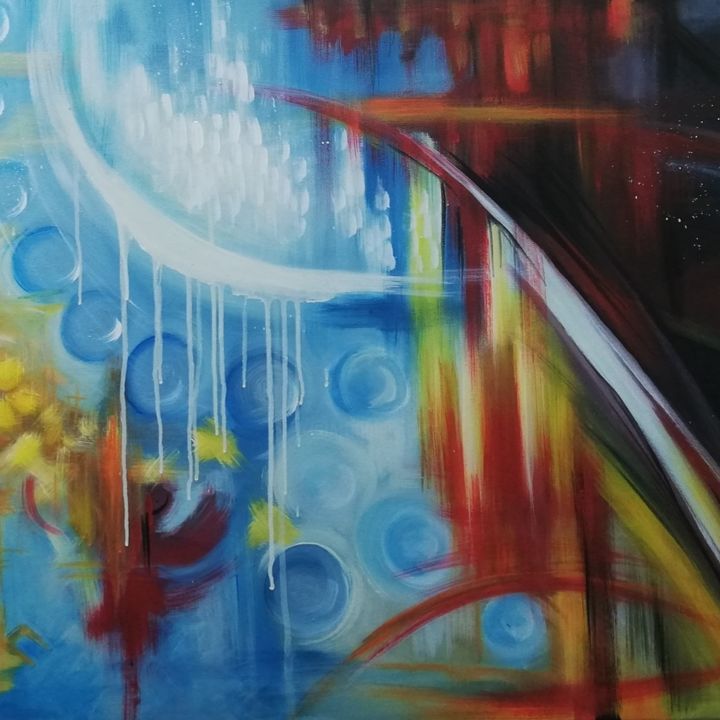 Pintura intitulada "Explosão de cores" por Paula Almeida, Obras de arte originais, Óleo